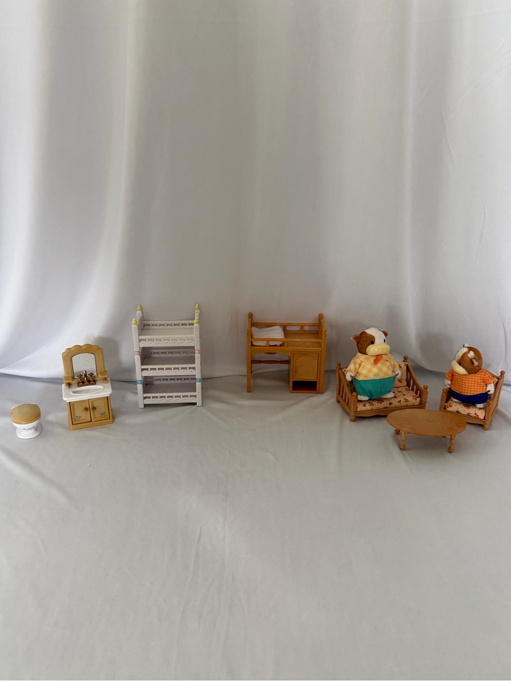 Calico Critters' cute furniture and cows